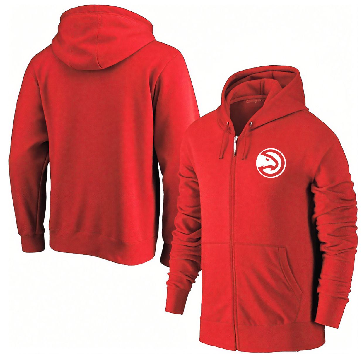 Men Atlanta Hawks Red Zipper hoodie 2025 NBA Jersey style 1->atlanta hawks->NBA Jersey